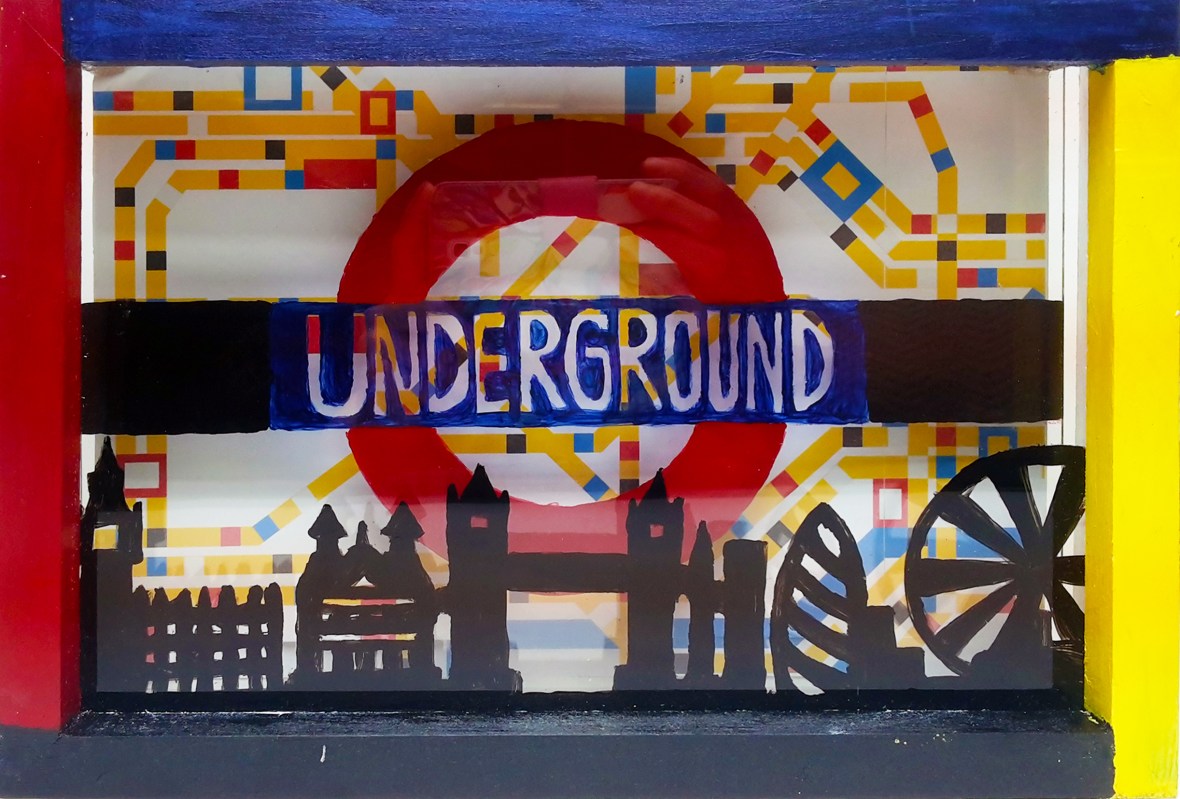 Mondrian's London_Glass, Acrylic, Paper (Powerpoint)